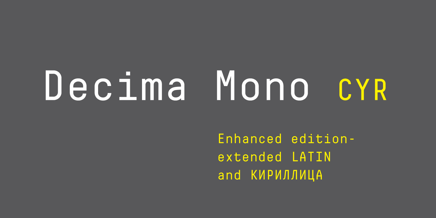 Schriftart Decima Mono Cyr